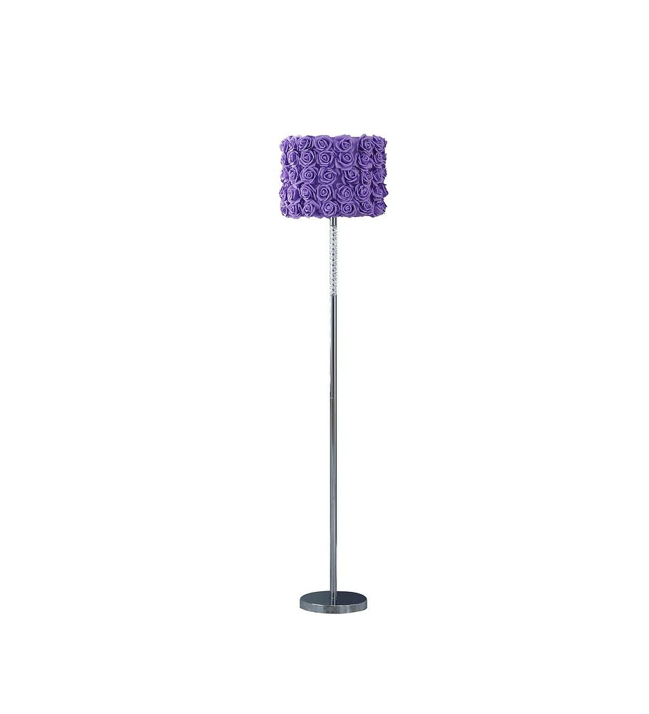 Simplie Fun 63"In Lavender Roses In Bloom Acrylic/Metal Floor Lamp