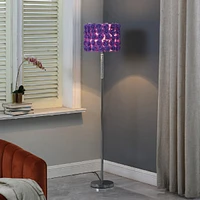 Streamdale Furniture 63"In Lavender Roses In Bloom Acrylic/Metal Floor Lamp