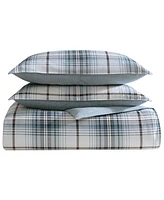 Eddie Bauer Alder Plaid Reversible 3 Piece Comforter Set, King