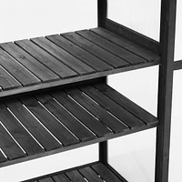 62" Height Wood Largehouse Balcony Portable Cold Frame With Wheels And Adjustable Shelves