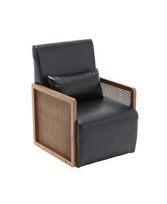 Simplie Fun Modern Comfortable Upholstered Accent Chair/ Pu Leather Chair For Living Room, Bedroom
