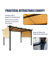 9.5x12FT Retractable Canopy Pergola for Outdoor Spaces