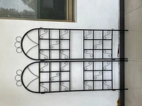 1Set (2 Pieces) Metal Garden Trellis For Climbing Plants Outdoor Rustproof Plant Support-Black