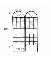 Streamdale Furniture 1Set (2 Pieces) Metal Garden Trellis For Climbing Plants Outdoor Rustproof Plant Support-Black