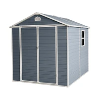 Streamdale Furniture 8x6FT Resin Outdoor Storage Shed Kit-Perfect To Store Patio Furniture, Grey