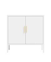 Simplie Fun Steel Lockable Storage Cabinet with Adjustable Shelves, White