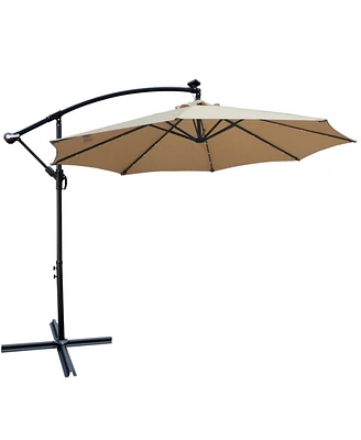 Streamdale Furniture 10FT Solar-Powered Led Outdoor Patio Umbrella - Waterproof & Lighted