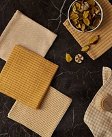 Design Imports Everyday Kitchen Collection Assorted Dishcloth Set, 12x12", Honey Gold, 5 Count