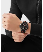 Plein Sport Men's Warrior Tech Chronograph Date Quartz Orange Silicone 47.5MM