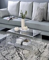 Fox Hill Trading Marcus 38" Acrylic Two-Tier Coffee Table