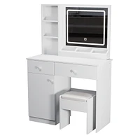 Makeup Vanity Desk with Lighted Mirror & Drawers