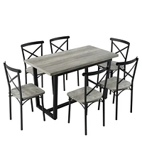 Simplie Fun 7-Piece Dining Set for Kitchen and Living Room