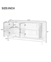 Black Retro Sideboard with Adjustable Shelves
