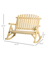 Streamdale Furniture Wooden Porch Rocking Bench and Loveseat