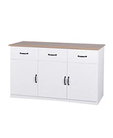 Simplie Fun White Buffet Cabinet with Storage and Coffee Bar