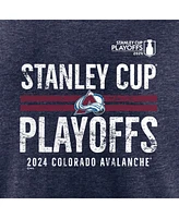 Fanatics Men's Navy Colorado Avalanche 2024 Stanley Cup Playoffs Crossbar Tri-Blend T-Shirt