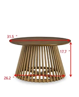 Simplie Fun Versatile Minimalist Coffee Table, Modern Solid Wood Nordic Design