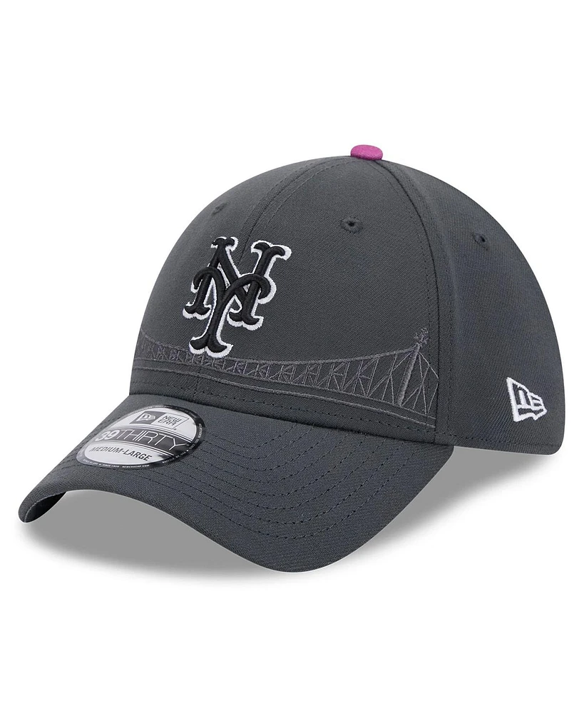 New Era Men's Graphite New York Mets 2024 City Connect 39THIRTY Flex Hat