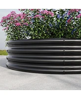 47.24x11.4" Tall Round Metal Garden Bed for Vegetables and Flowers