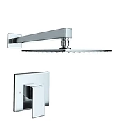 Simplie Fun Wall Mounted Shower Faucet In Chrome Plated (Valve Included)