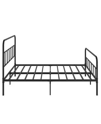 Simplie Fun Metal Platform Bed Frame With Headboard, Sturdy Metal Frame, No Box Spring Needed(Queen)