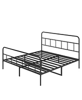 Streamdale Furniture Metal Platform Bed Frame With Headboard, Sturdy Metal Frame, No Box Spring Needed(King)