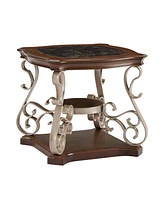 Streamdale Furniture Marble Top End Table with Metal Legs