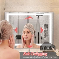 Led Bathroom Mirror 48 X 36 Inch With Lights, Anti-Fog & Dimming Led Bathroom Vanity Mirror