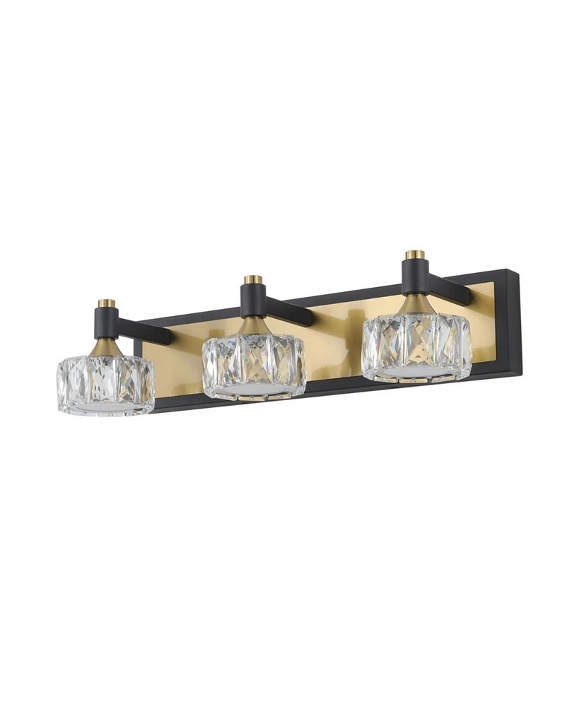 Streamdale Furniture Led 3-Light Modern Crystal Bathroom Vanity Light Over Mirror Bath Wall Lighting Fixtures