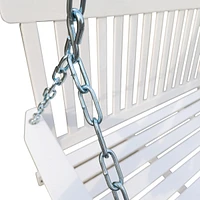 Outdoor Wood Swing with Armrests, Easy Assembly