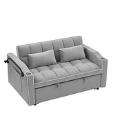 Simplie Fun 55.51 Inch Versatile Foldable Sofa Bed In 3 Lengths, Modern Sofa Sofa Sofa