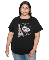 Karl Lagerfeld Paris Plus Choupette Graphic T-Shirt, Created for Macy's