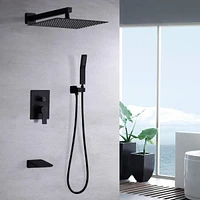 Streamdale Furniture 10 Inch Wall Mounted Rainfall Shower Head System Shower Faucet