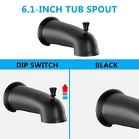 Single Handle Rain Showerhead With Handheld Shower Combo Set With Tub Spout (Valve Included)