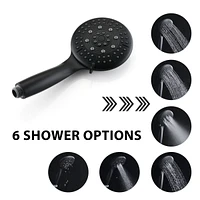 7 Function Rain Shower Head with Handheld - Valve Included