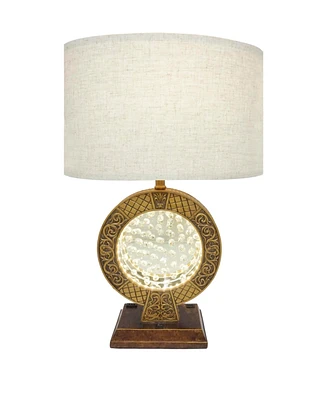 Simplie Fun 28" Antique Polyresin Table Lamp With Floating Crystal Decor On Center