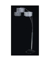 Streamdale Furniture 84"H 3-Shade Crystal Inspired Arch Floor Lamp