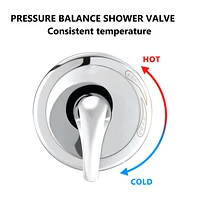 High Pressure Rain Shower System with Tub Spout