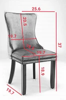 Set of 2 Upholstered Wingback Dining Chairs