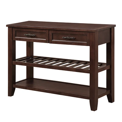 Simplie Fun Mid-Century Style Solid Wood Console Table with Storage