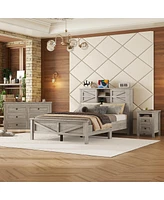 Streamdale Furniture Full Farmhouse Bedroom Set with Storage