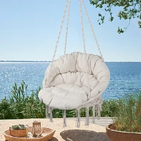 Macrame Swing Chair for Indoor and Outdoor with Cushion