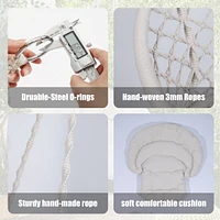 Macrame Swing Chair for Indoor and Outdoor with Cushion