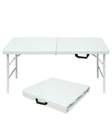 Simplie Fun 4FT Portable Folding Table Indoor&Outdoor Maximum Weight 135Kg Foldable Table For Camping White