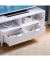 Simplie Fun Tv Stand White for Home or Office Use
