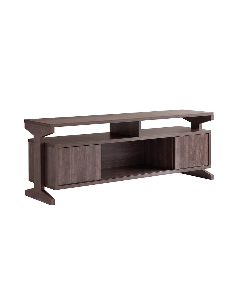 Simplie Fun Tv Stand Brown Walnut