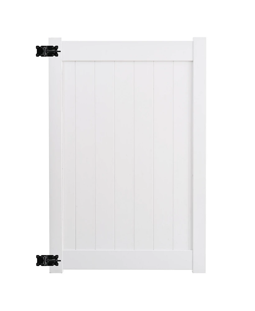 Simplie Fun Fence Gate 4FT Width Privacy Vinyl White