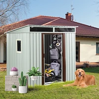 Streamdale Furniture 6FT X 5FT Outdoor Metal Storage Shed With Window White