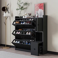 Streamdale Furniture 3-Drawer Shoe Cabinet & Seat Organizer