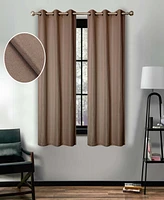 Superior Linen-Inspired Classic Room Darkening Modern Fade Resistant -Piece Curtain Set with Grommet Header Top